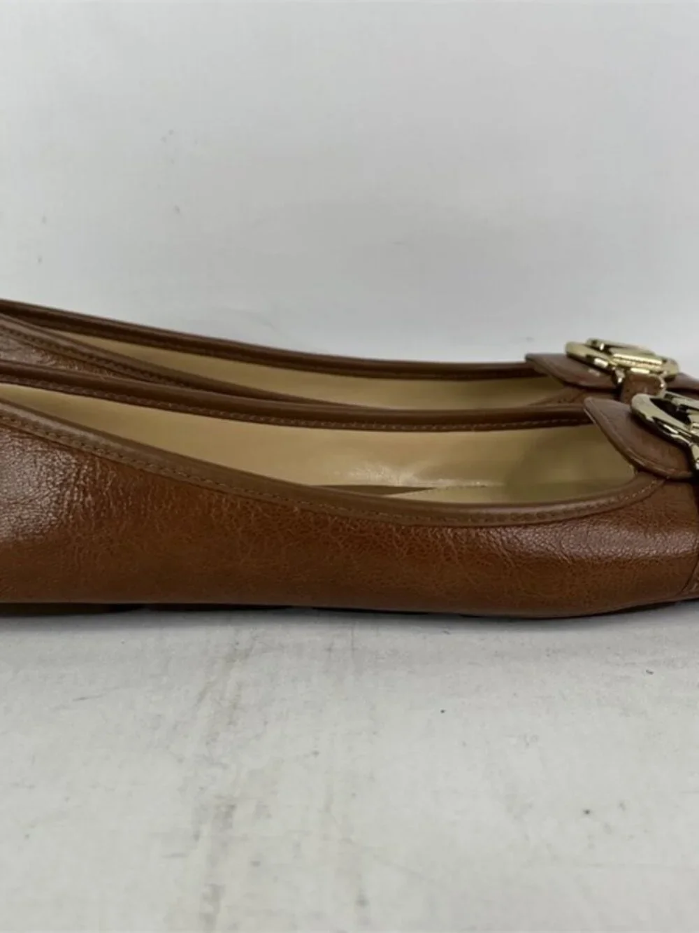 Michael Kors Women Fulton Studded Logo Moccasin Brown Shoes 7.5